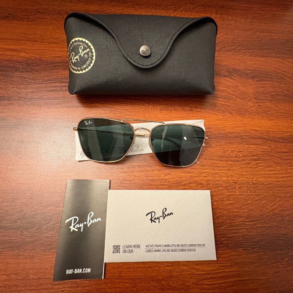 Brand New Ray-Ban Caravan Reverse Sunglasses - RBR0102S 001/VR 58-15 - Picture 2 of 4